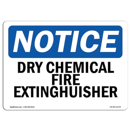 OSHA Notice Sign, Dry Chemical Fire Extinguisher, 18in X 12in Decal
